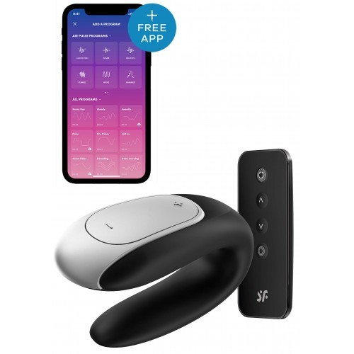 Δονητής ζευγαριών Satisfyer Double Fun ΜΑΥΡΟ