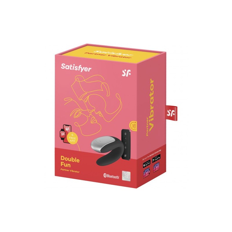 Δονητής ζευγαριών Satisfyer Double Fun ΜΑΥΡΟ