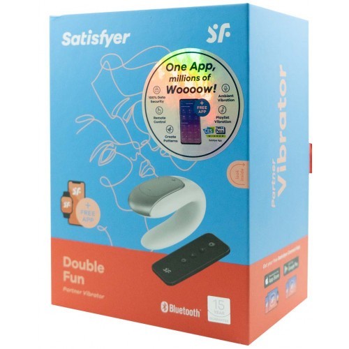 Δονητής ζευγαριών Satisfyer Double Fun ΛΕΥΚΟ