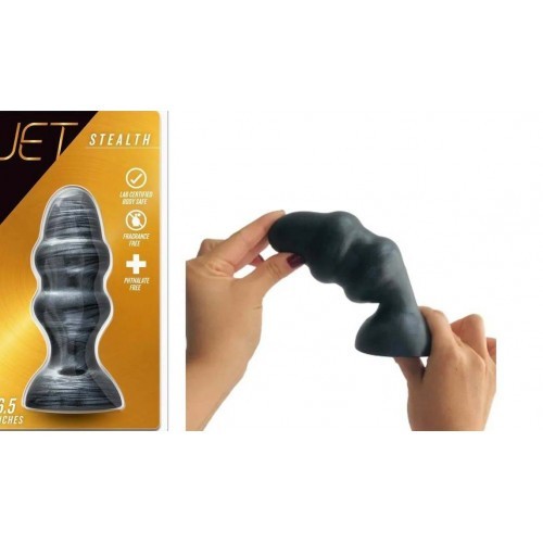 Jet Stealth Carbon Metallic Black Anal Plug 16 cm
