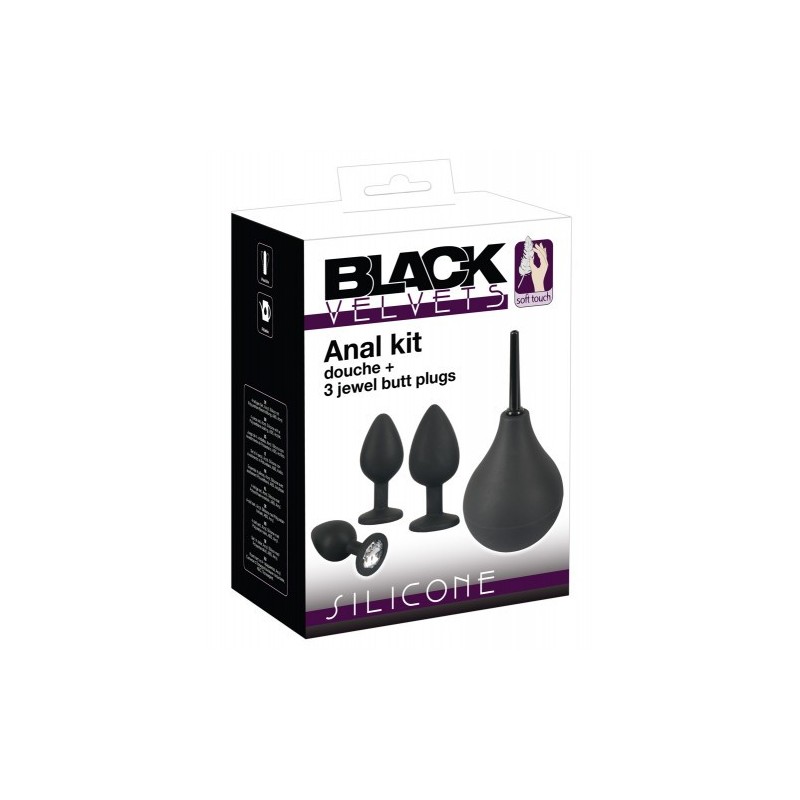 Πρωκτικό Σετ Σιλικόνης Ασκός και Σφήνες Black Velvets