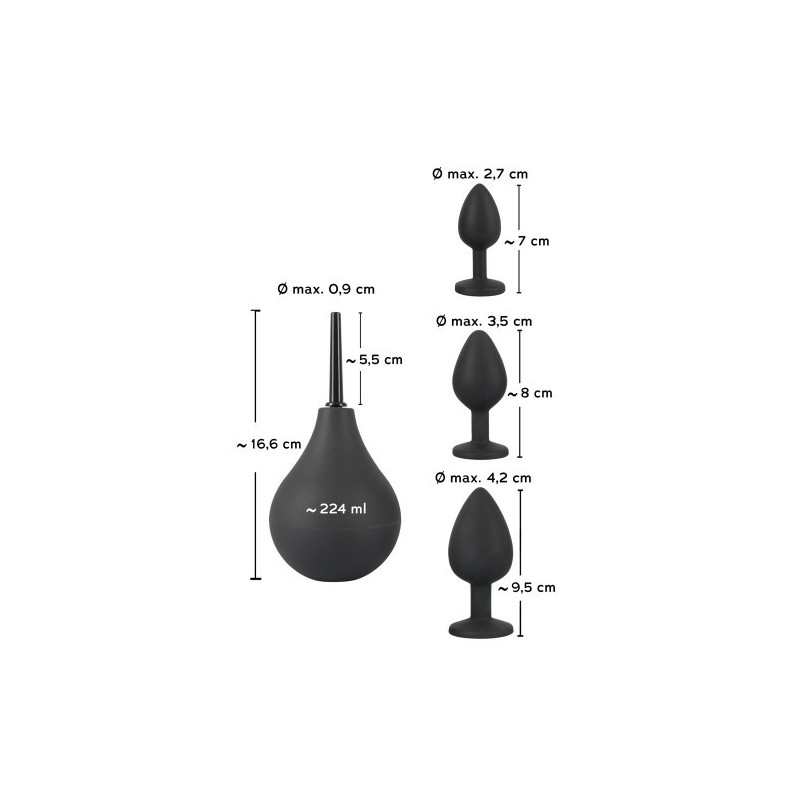 Πρωκτικό Σετ Σιλικόνης Ασκός και Σφήνες Black Velvets