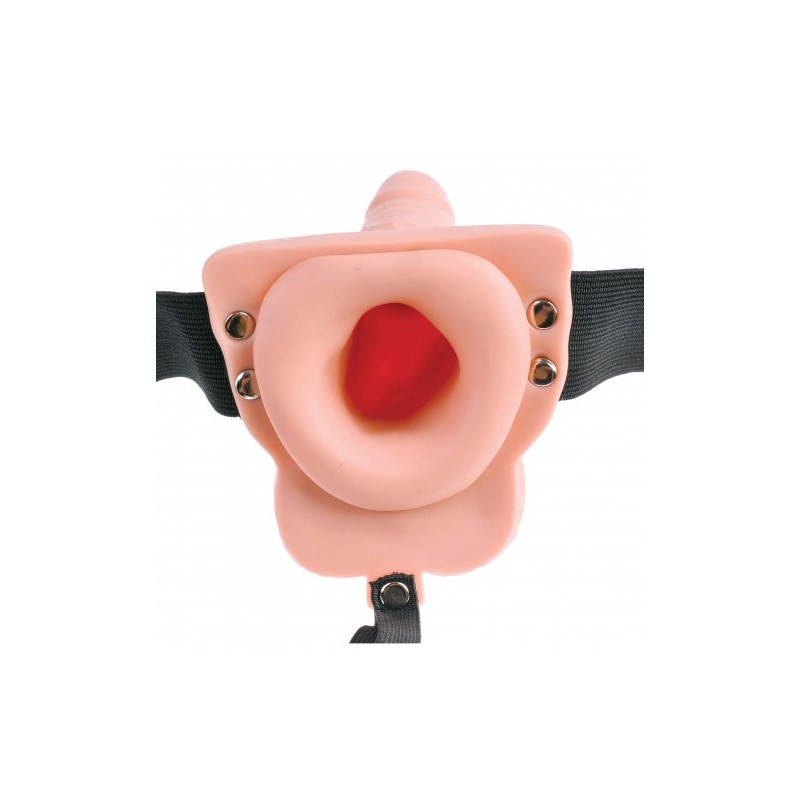 Τηλεχειριζόμενο δονούμενο Στραπ-ον ντίλντο 6 ιντσών με οπή τρύπα