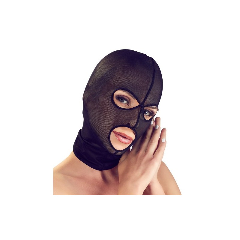 Μαύρη Ημιδιάφανη Σεξ Φετίχ Μάσκα με ανοίγματα (S-L)