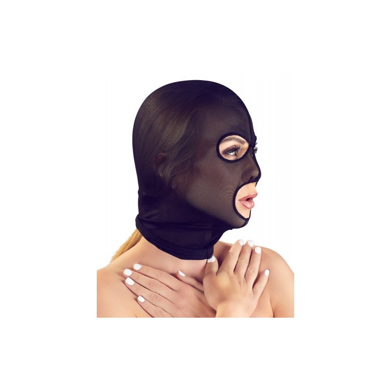 Μαύρη Ημιδιάφανη Σεξ Φετίχ Μάσκα με ανοίγματα (S-L)