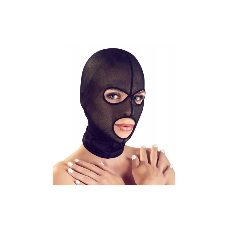 Μαύρη Ημιδιάφανη Σεξ Φετίχ Μάσκα με ανοίγματα (S-L)