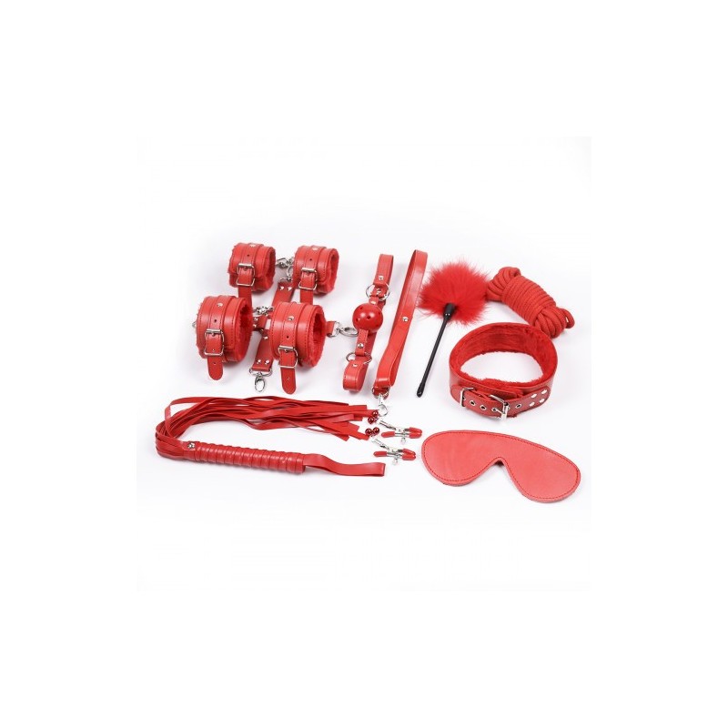 Κλασικό Κόκκινο Σετ 10 φετίχ ερωτικά αξεσουάρ Naughty Toys