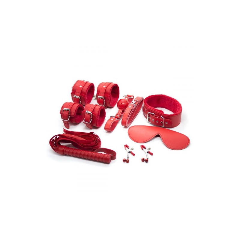 Κόκκινο Σέτ 7 φετίχ ερωτικών αξεσουάρ για αρχάρια ζευγάρια