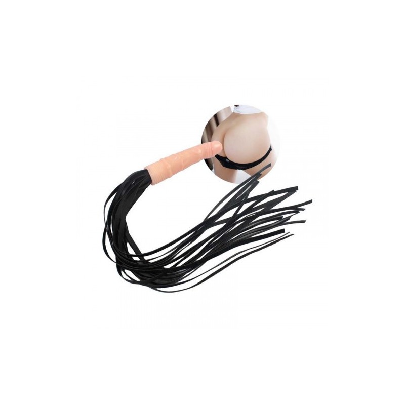 Μαστίγιο με λαβή Πέος Ντίλντο και με δερμάτινα λουρία Naughty Toys