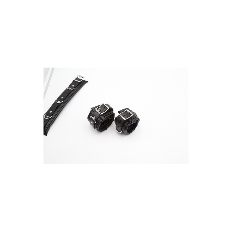 Μεταλλική μπάρα με δερμάτινα δεσμά περιορισμού του λαιμού και των χεριών