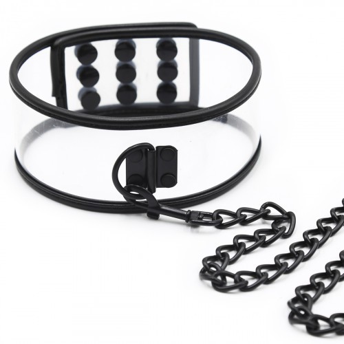 Transparent Collar and Leash 46x5.5cm