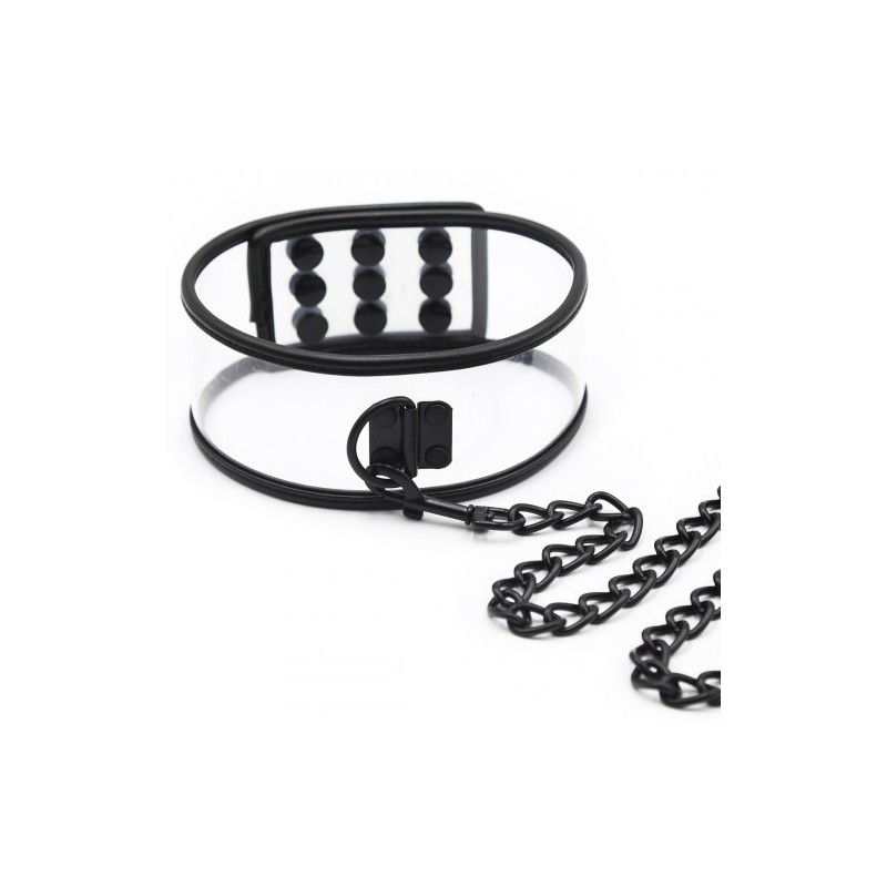 Transparent Collar and Leash 46x5.5cm