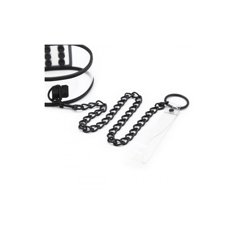 Transparent Collar and Leash 46x5.5cm