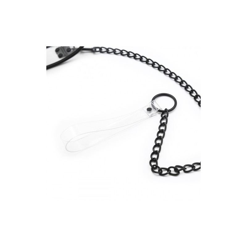 Transparent Collar and Leash 46x5.5cm