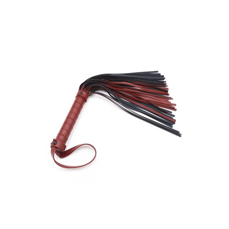 Δερμάτινο Απαλό Κόκκινο Μαύρο Μαστίγιο Naughty Toys 39 εκ