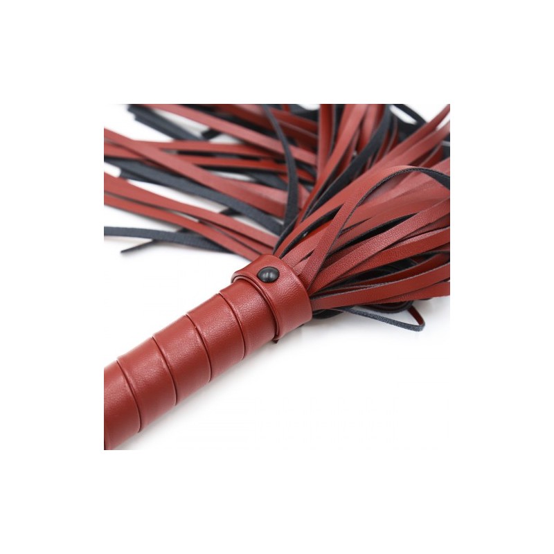 Δερμάτινο Απαλό Κόκκινο Μαύρο Μαστίγιο Naughty Toys 39 εκ