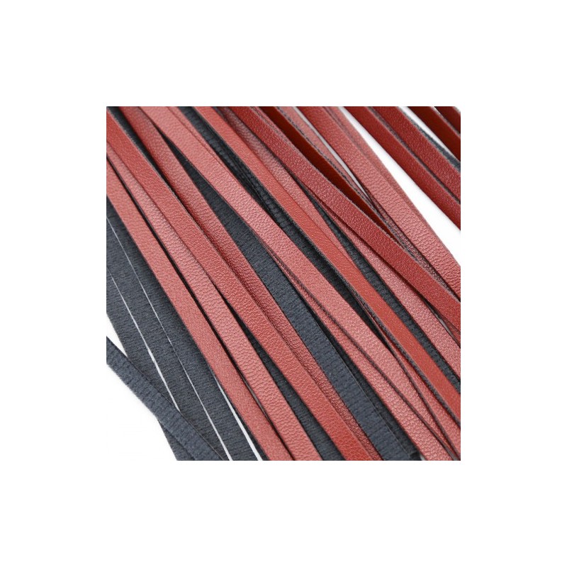 Δερμάτινο Απαλό Κόκκινο Μαύρο Μαστίγιο Naughty Toys 39 εκ