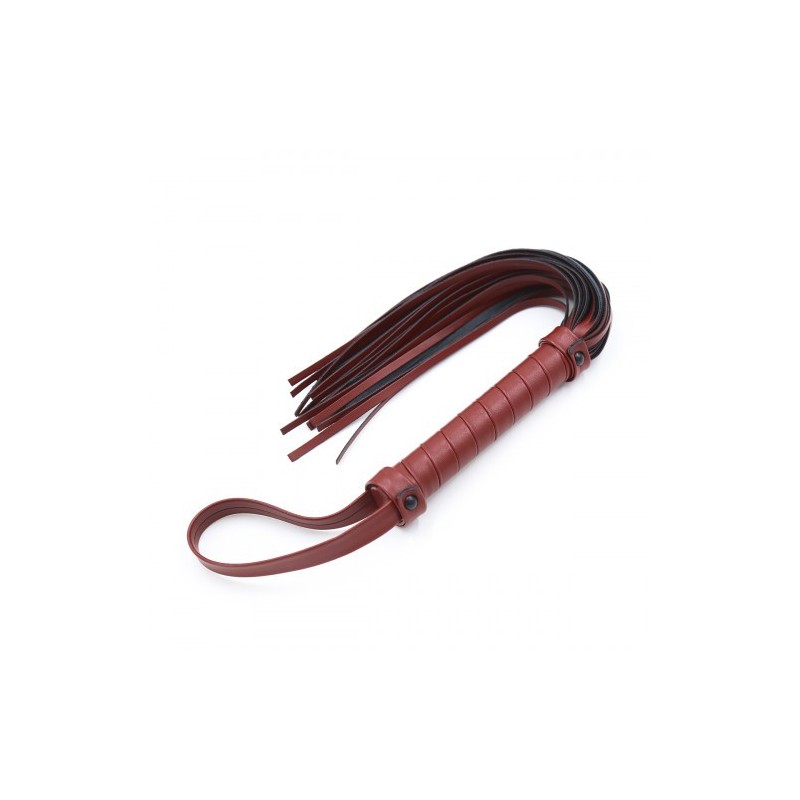 Δερμάτινο Απαλό Κόκκινο Μαύρο Μαστίγιο Naughty Toys 39 εκ