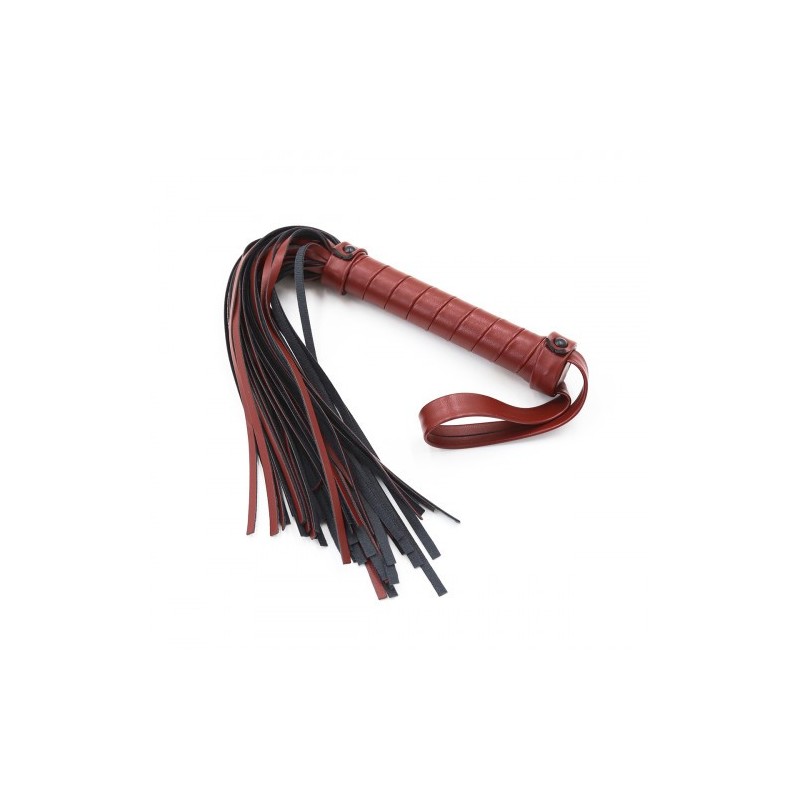Δερμάτινο Απαλό Κόκκινο Μαύρο Μαστίγιο Naughty Toys 39 εκ