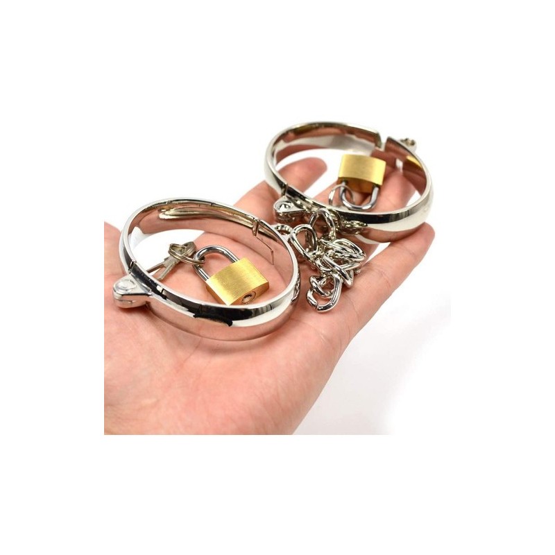 MEDIUM Metal Handcuffs or Ankle Cuffs 7 X 5cm
