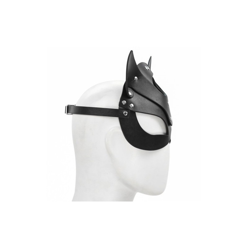 Black Leather Cat Mask O/S