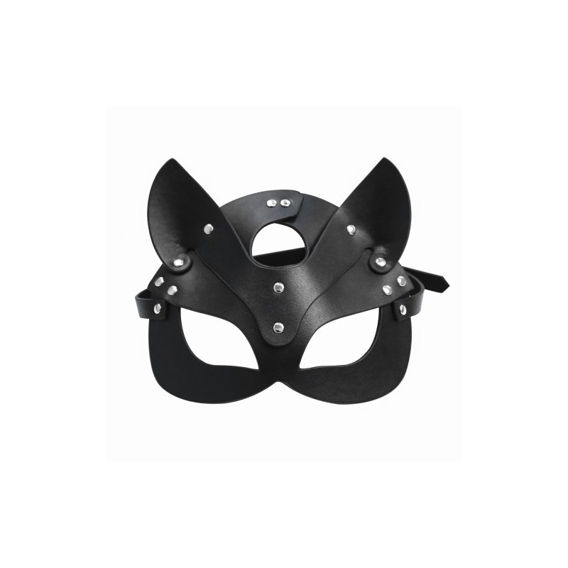 Black Leather Cat Mask O/S