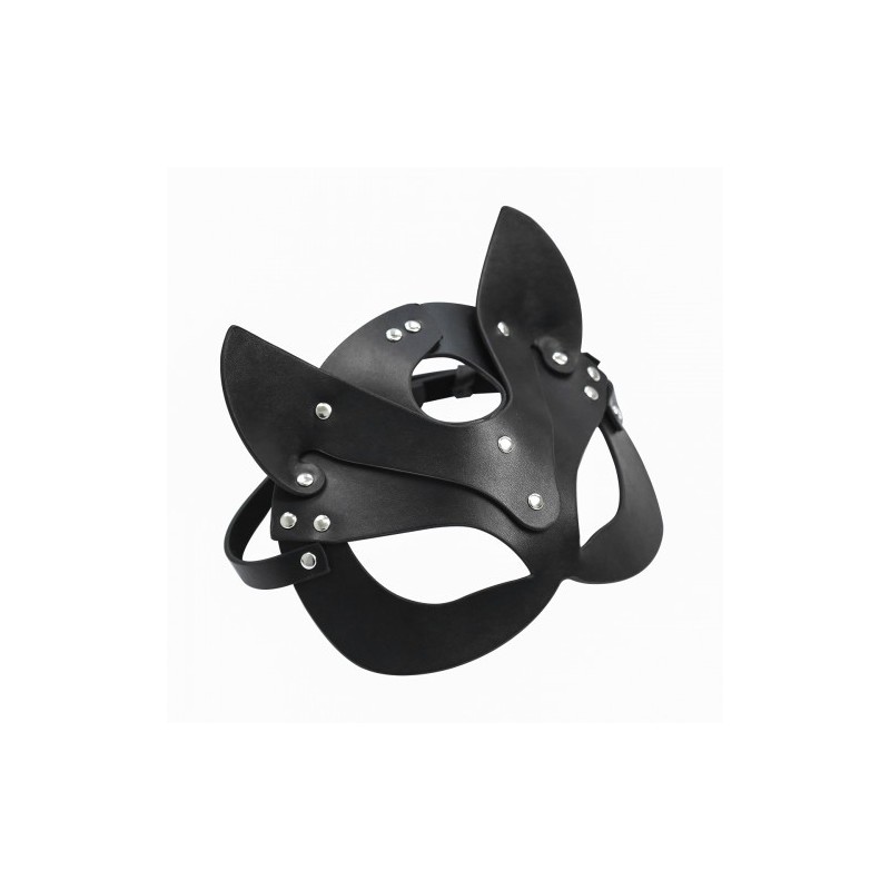Black Leather Cat Mask O/S