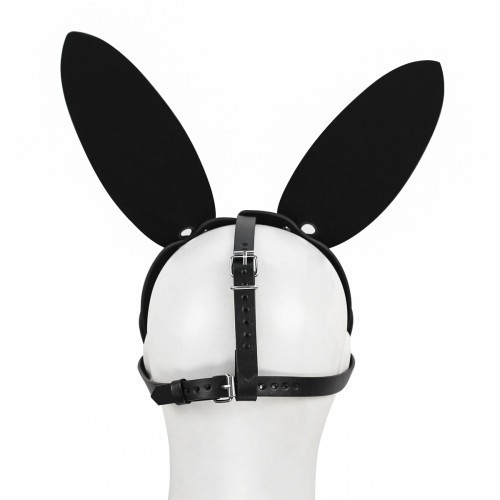 Black Leather Bunny Mask O/S