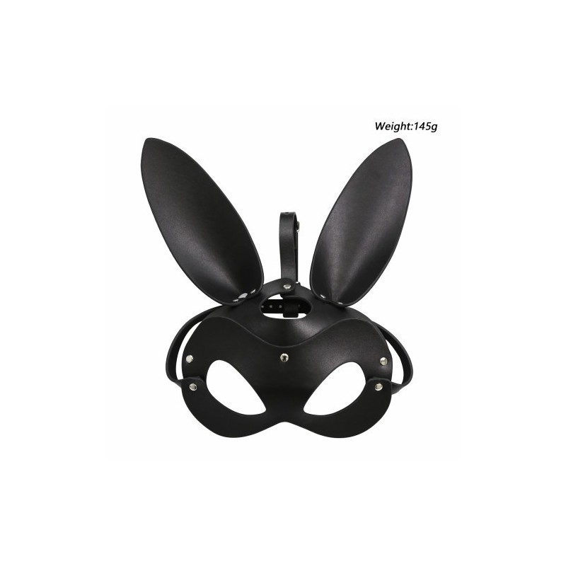 Black Leather Bunny Mask O/S