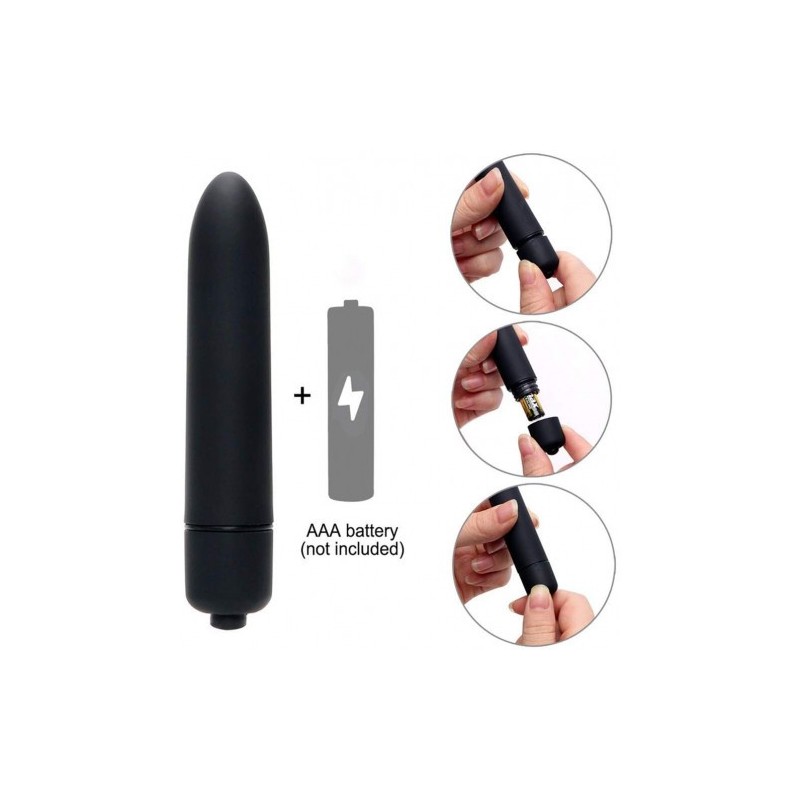 Μικρός Λεπτός μαύρος αδιάβροχος δονητής Naughty Toys 9εκ