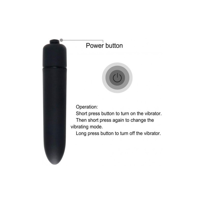 Μικρός Λεπτός μαύρος αδιάβροχος δονητής Naughty Toys 9εκ