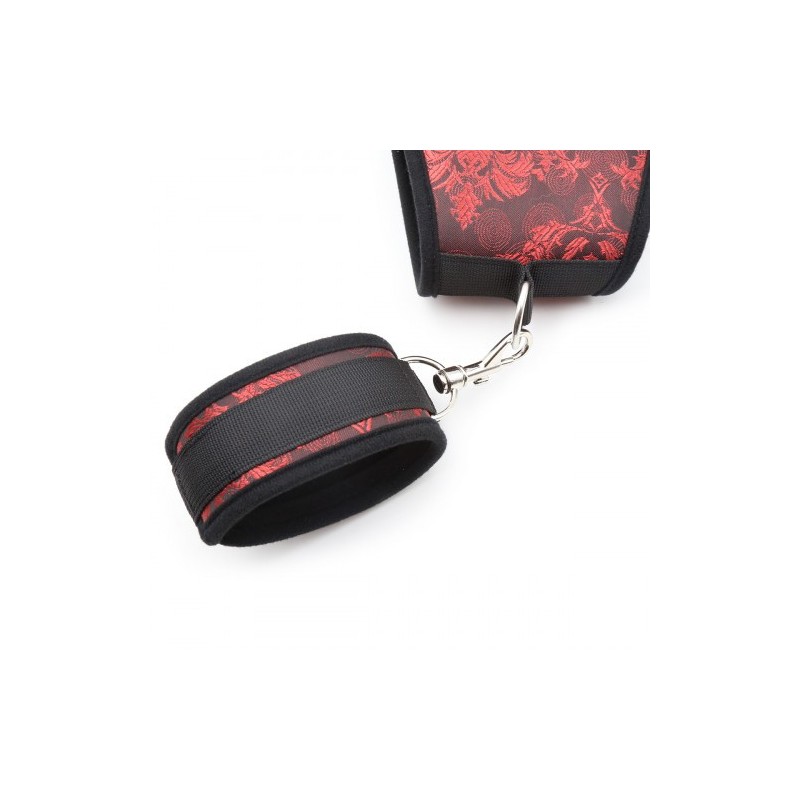 Six Piece Red Satin Bondage Set for Women