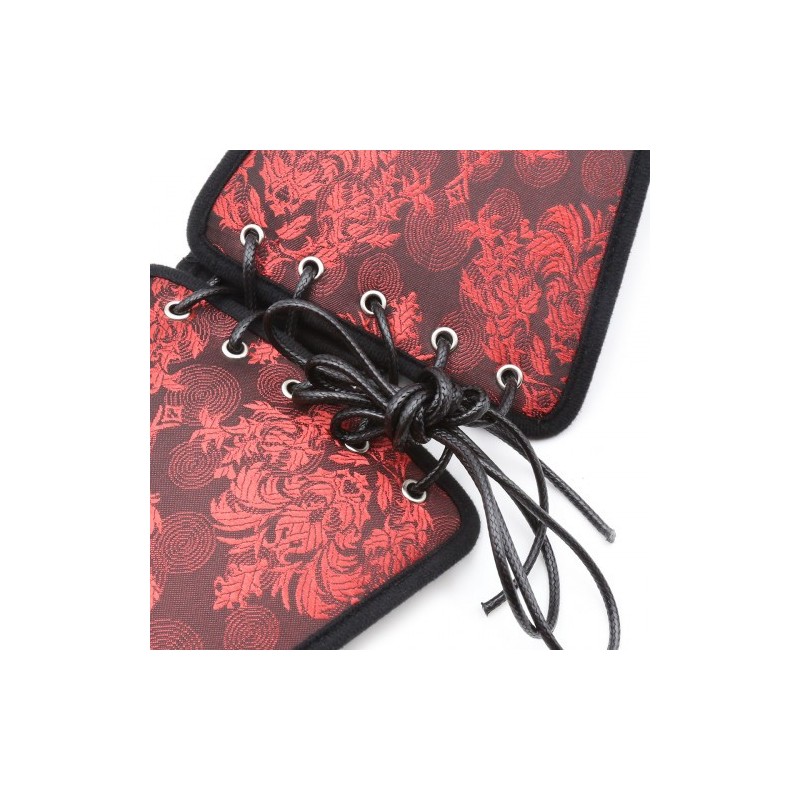 Six Piece Red Satin Bondage Set for Women