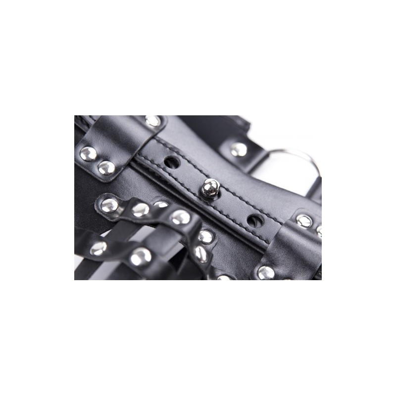 Δερμάτινη ζώνη περιορισμού πέους και όρχεων M-XL