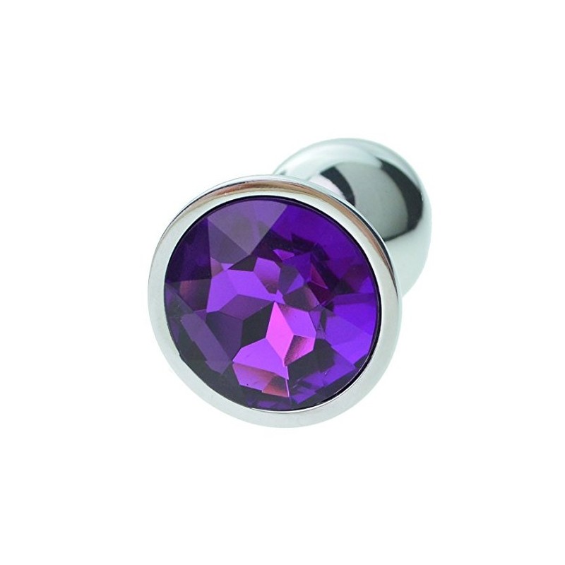 ΜΕΤΡΙΑ Μεταλλική Σφήνα μέ Βαθύ Μωβ κόσμημα 8 εκ