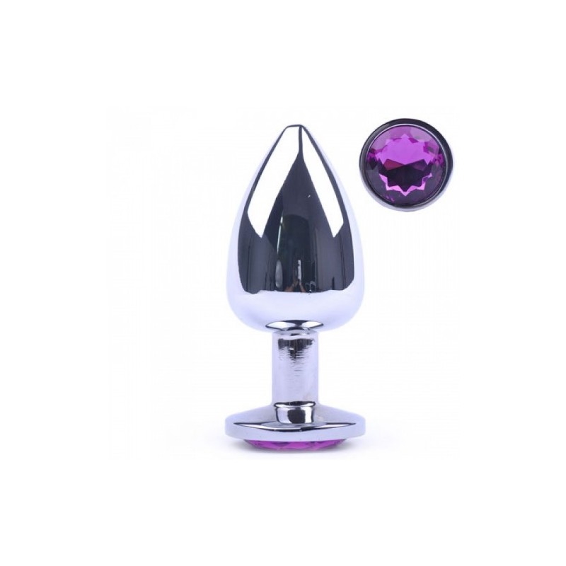 ΜΕΤΡΙΑ Μεταλλική Σφήνα μέ Βαθύ Μωβ κόσμημα 8 εκ