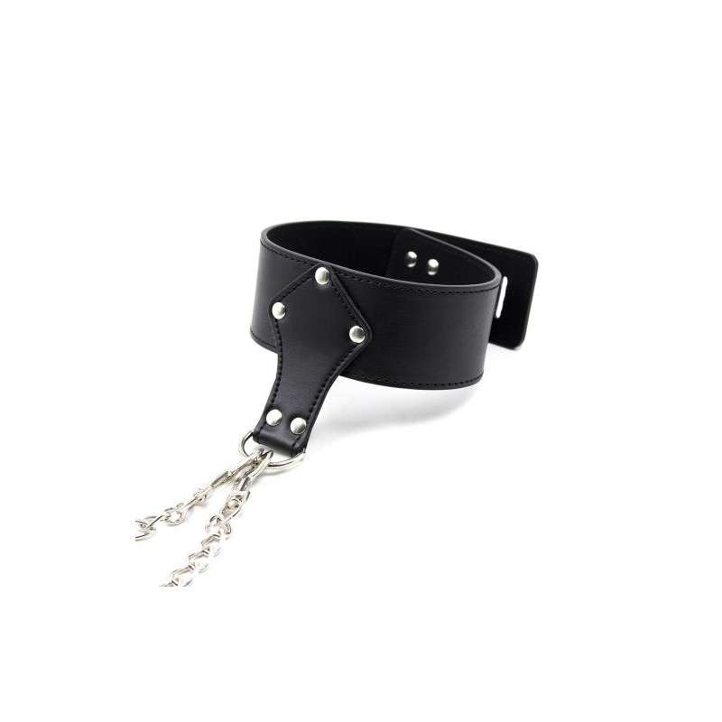 BDSM Κιτ αλυσιδωμένα δερμάτινα δεσμά χεριών και λαιμού