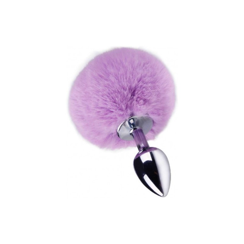 Μικρή Μωβ ουρά κουνελάκι με μεταλλική πρωκτική σφήνα