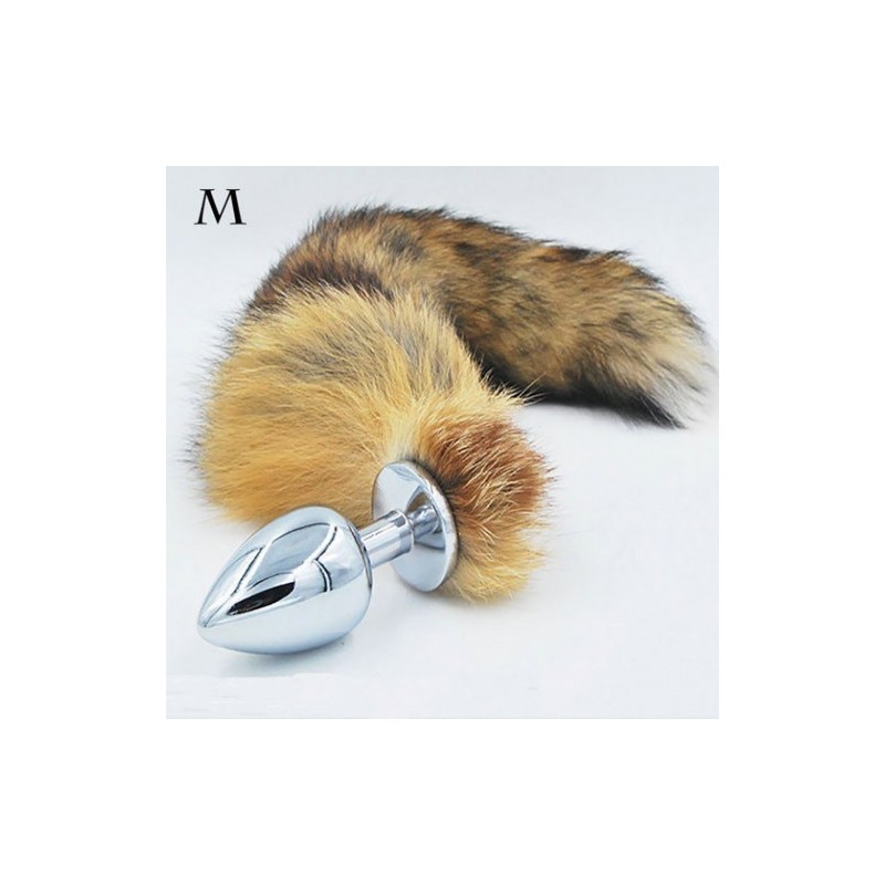 Αυθεντική Ουρά αλεπούς με μεταλλική σφήνα ΜΕΤΡΙΑ