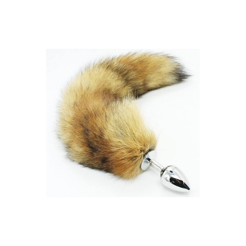 Αυθεντική Ουρά αλεπούς με μεταλλική σφήνα ΜΕΤΡΙΑ