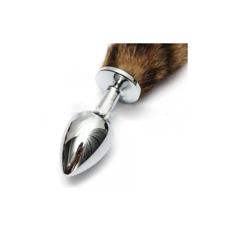 Αυθεντική Ουρά αλεπούς με μεταλλική σφήνα ΜΕΤΡΙΑ