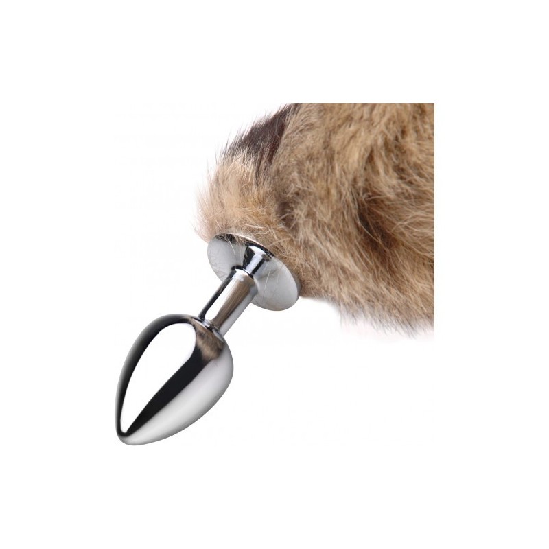 Αυθεντική Ουρά αλεπούς με μεταλλική σφήνα ΜΕΤΡΙΑ