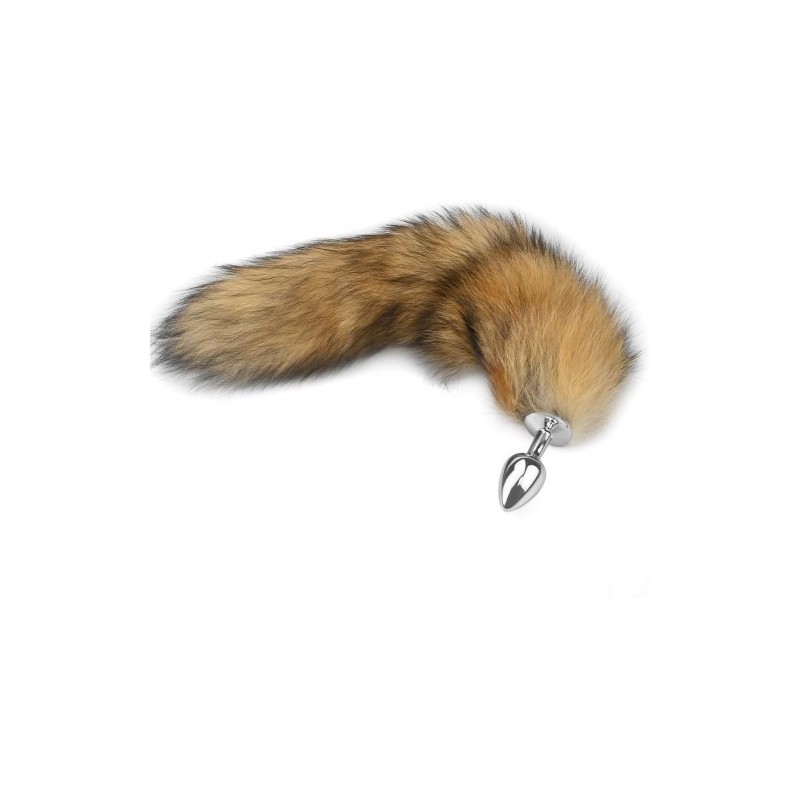 Αυθεντική Ουρά αλεπούς με μεταλλική σφήνα ΜΕΤΡΙΑ