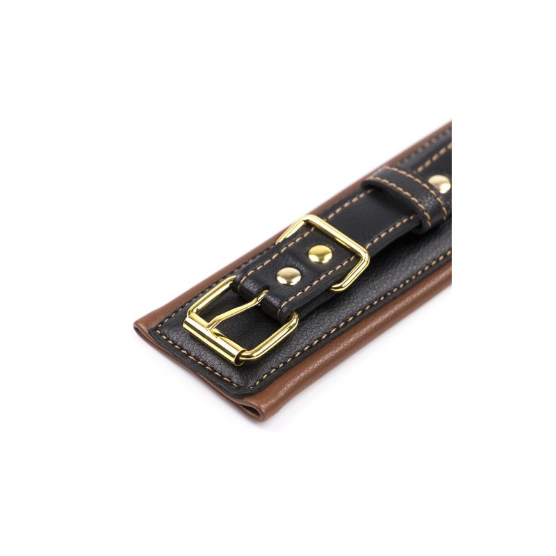 Καφέ Μαύρο Κολάρο λαιμού με αποσπώμενο χρυσή αλυσίδα λουρί