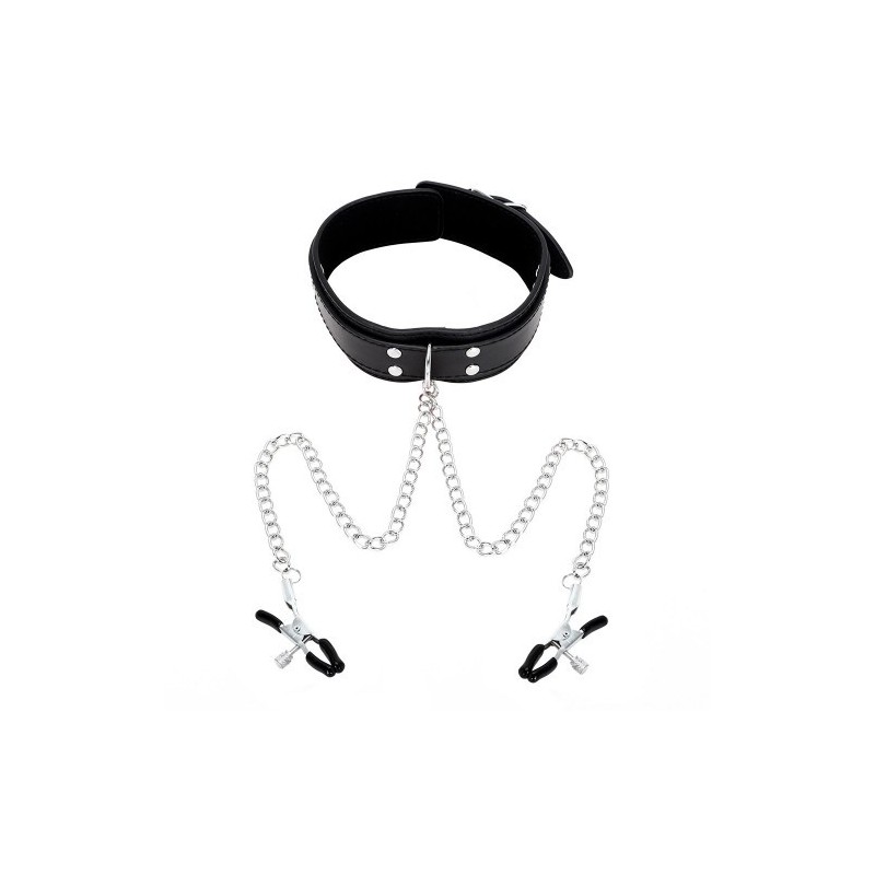 Κολάρο λαιμού με ρυθμιζόμενους σφιγκτήρες θηλών Naughty Toys