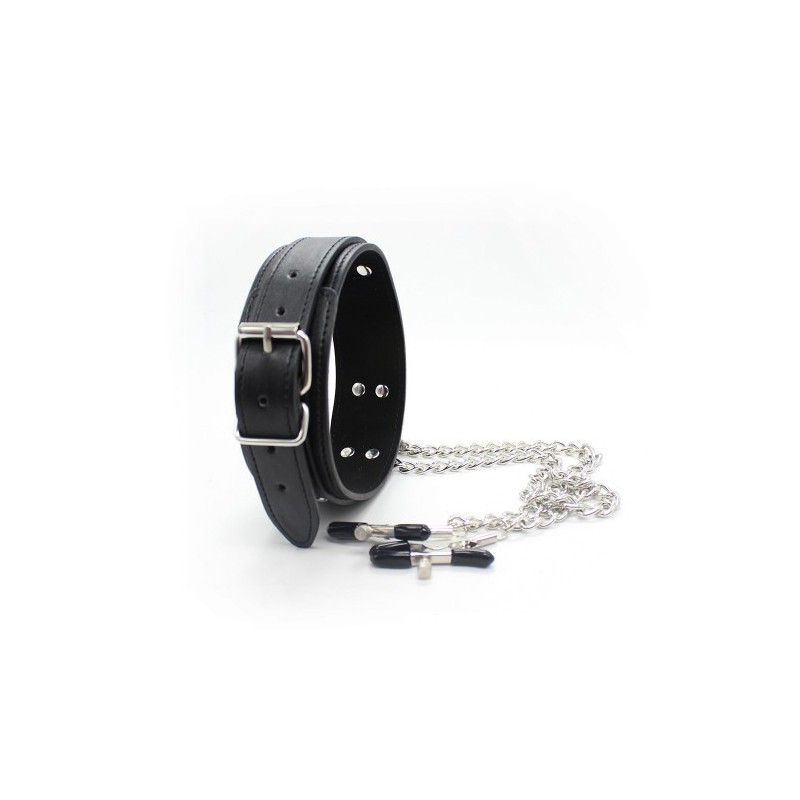 Κολάρο λαιμού με ρυθμιζόμενους σφιγκτήρες θηλών Naughty Toys