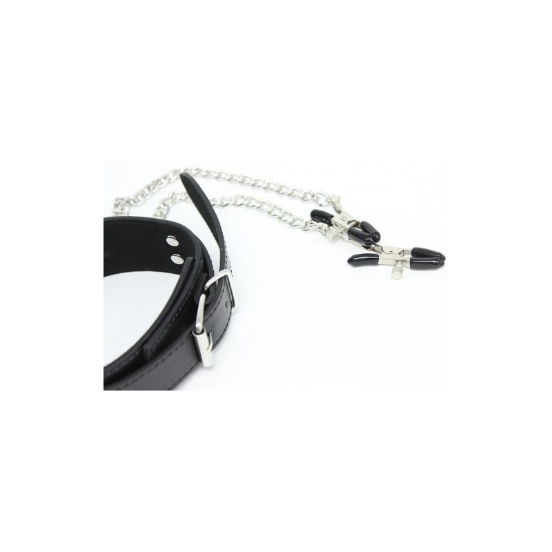 Κολάρο λαιμού με ρυθμιζόμενους σφιγκτήρες θηλών Naughty Toys