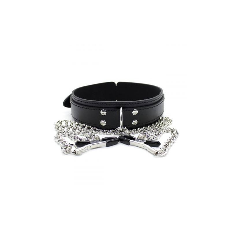Κολάρο λαιμού με ρυθμιζόμενους σφιγκτήρες θηλών Naughty Toys
