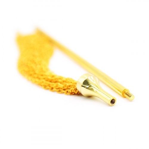 Χρυσό Φετιχιστικό μαστίγιο με μεταλλικά νήματα λουριά