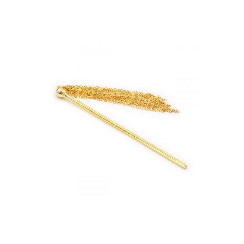 Χρυσό Φετιχιστικό μαστίγιο με μεταλλικά νήματα λουριά